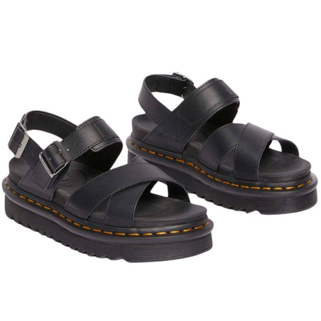 Dr. Martens Voss II Sandals Athena Leather Adjustable Straps EVA Sole in Black