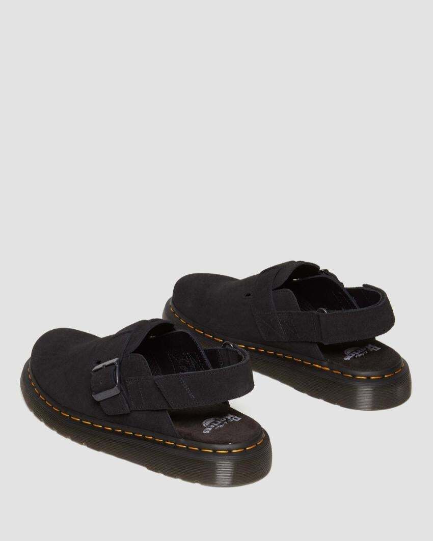 Dr. Martens Jorge II Sling Back Clogs (Suede Slip On Sandals) - Black