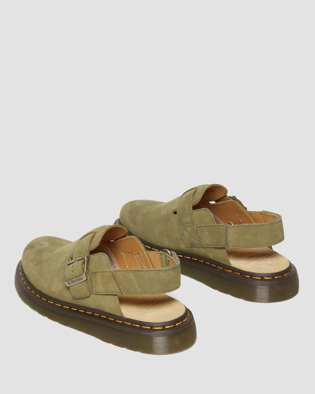 Dr. Martens Jorge II Sling Back Clogs (Nubuck Slip On Sandals) - Olive