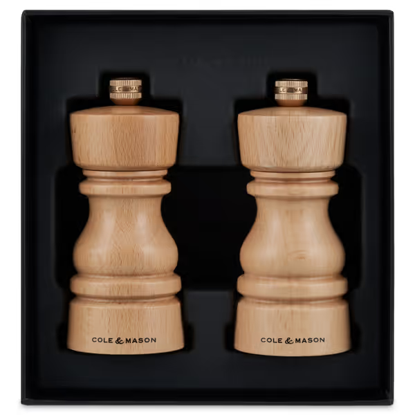 Cole & Mason London Salt & Pepper Shaker Mill Gift Set - Natural Beech - 130mm