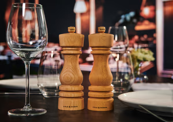 Cole & Mason London Salt & Pepper Shakers Mills Natural Beech Gift Set - 18cm