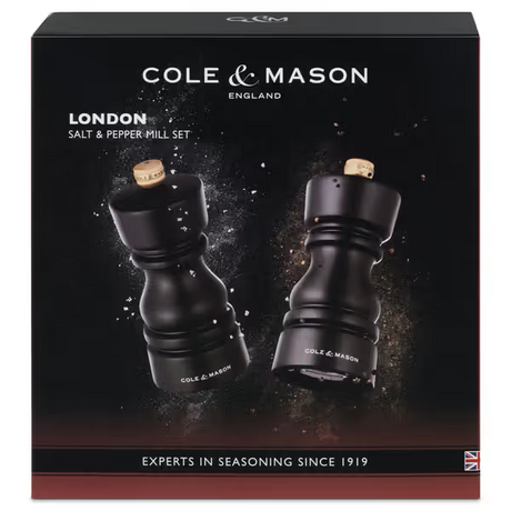 Cole & Mason London Salt & Pepper Shakers Mills Chocolate Wood Gift Set - 13cm