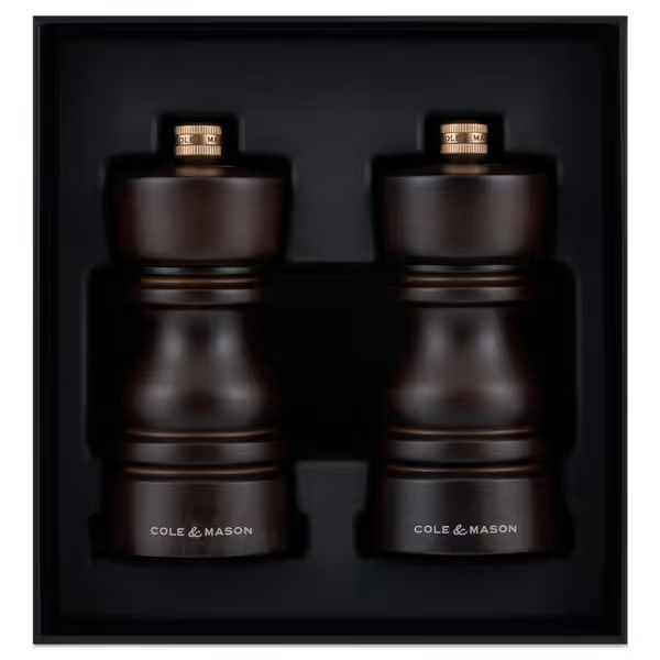 Cole & Mason London Salt & Pepper Shakers Mills Chocolate Wood Gift Set - 13cm