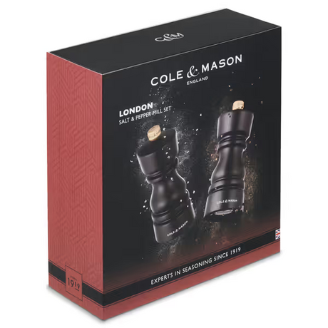 Cole & Mason London Salt & Pepper Shakers Mills Chocolate Wood Gift Set - 13cm