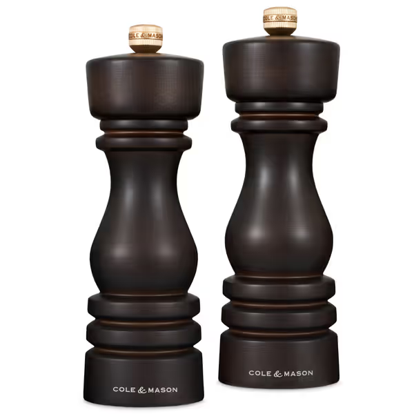 Cole & Mason London Salt & Pepper Shakers Mills Chocolate Wood Gift Set - 18cm
