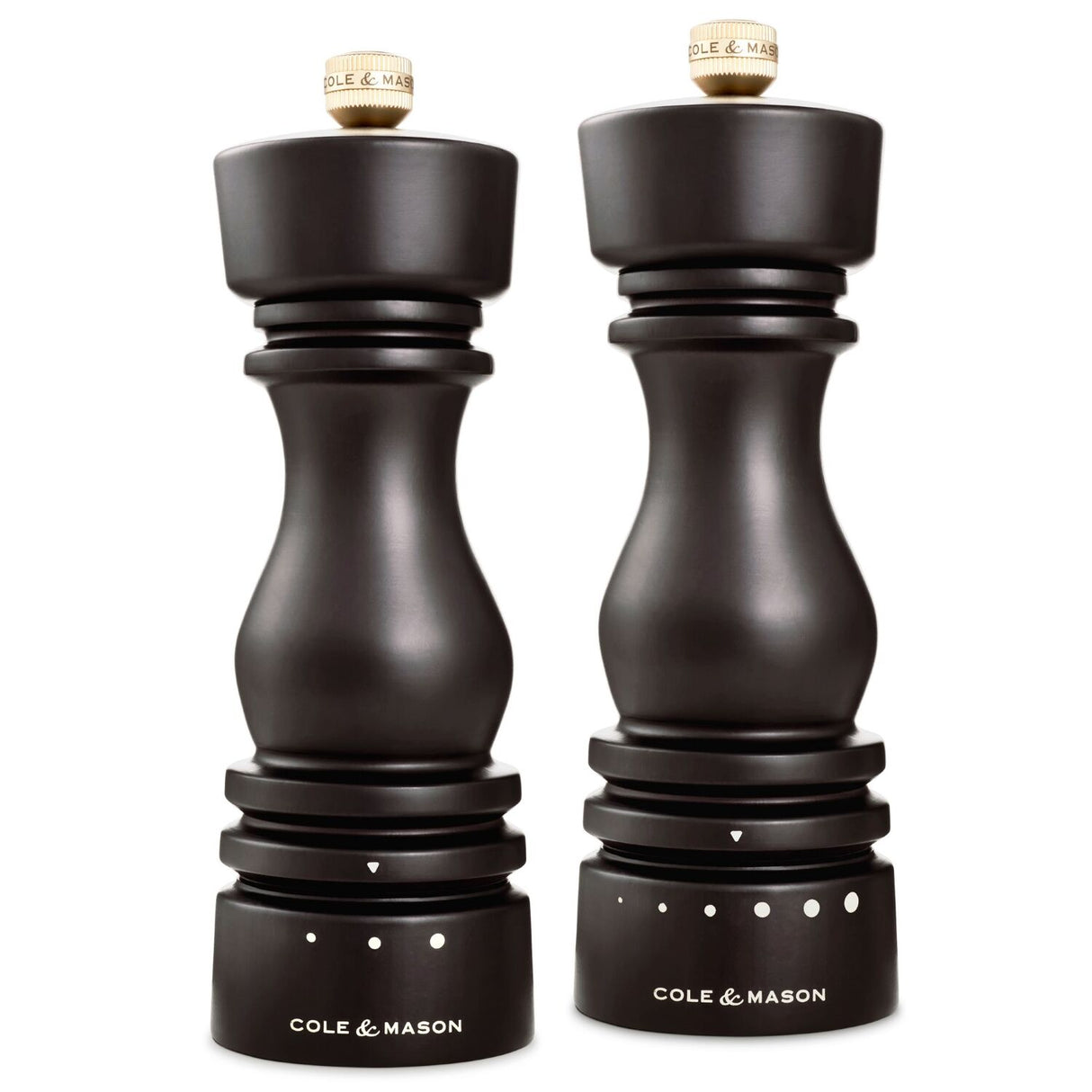 Cole & Mason London Grind Select Salt & Pepper Mill Gift Set – Chocolate Wood