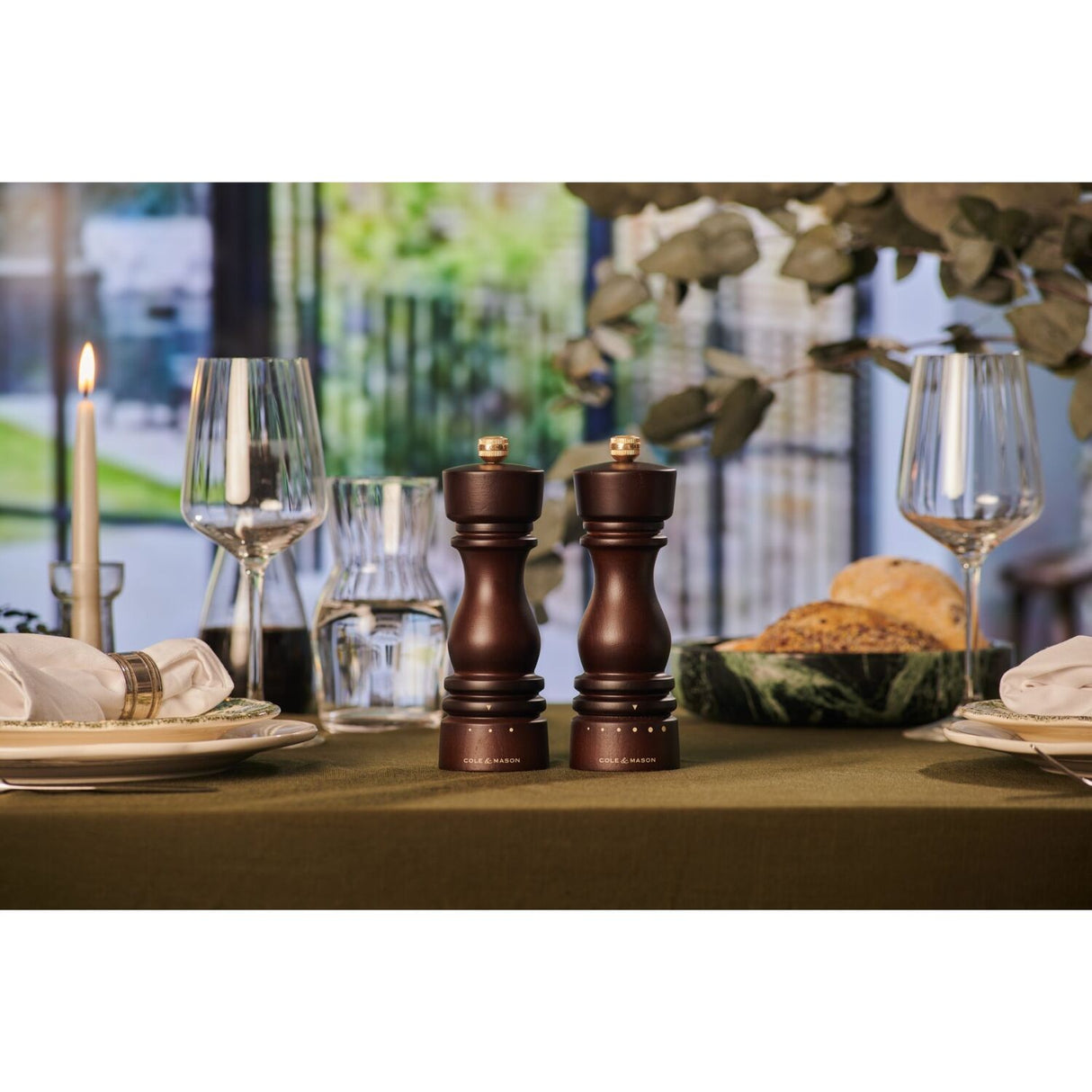 Cole & Mason London Grind Select Salt & Pepper Mill Gift Set – Chocolate Wood