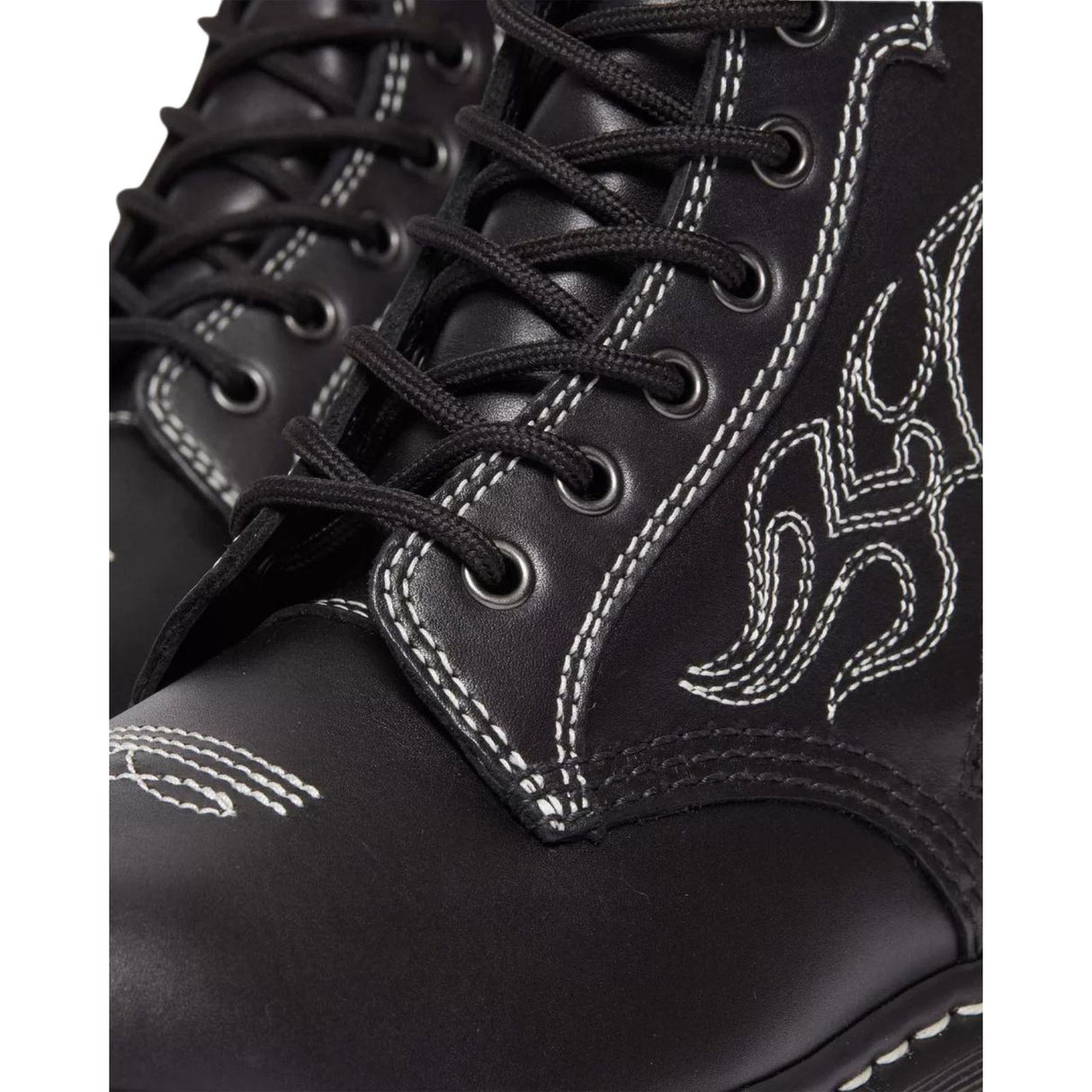 Dr. Martens 1460 Gothic Americana Leather Boots (8 Eye Lace Up) - Wanama Black