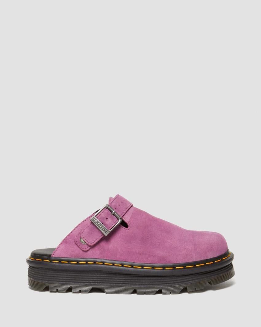 Dr. Martens Zebzag Mule Clog Slide Suede Slip On in Muted Purple