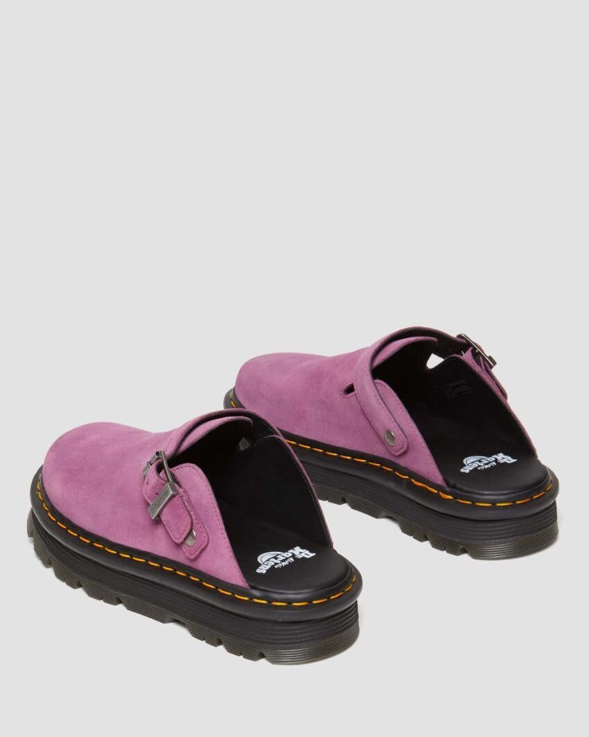 Dr. Martens Zebzag Mule Clog Slide Suede Slip On in Muted Purple