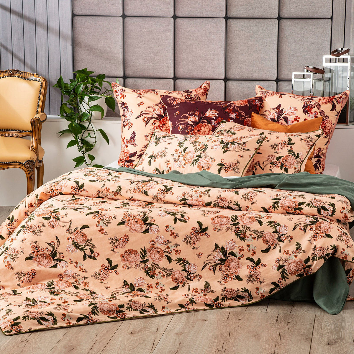 Renee Taylor Secret Garden 300TC Cotton Quilt Cover Set (OEKO-TEX Certified)