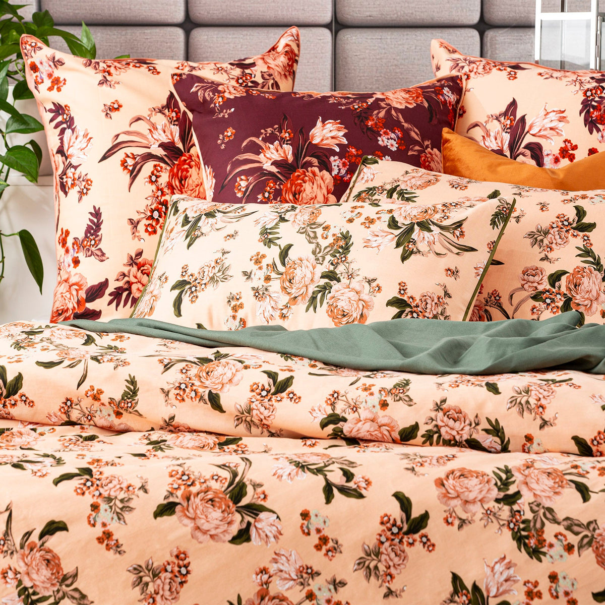 Renee Taylor Secret Garden 300TC Cotton Quilt Cover Set (OEKO-TEX Certified)