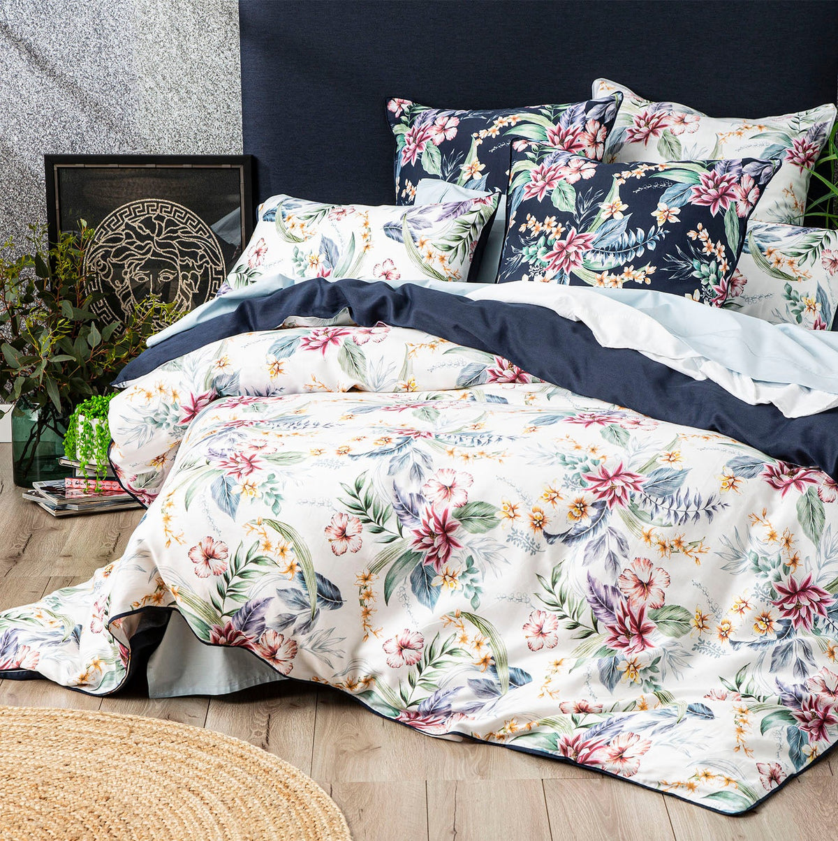 Renee Taylor Veronica 300TC Cotton Reversible Quilt Cover Set (OEKO-TEX Certified)