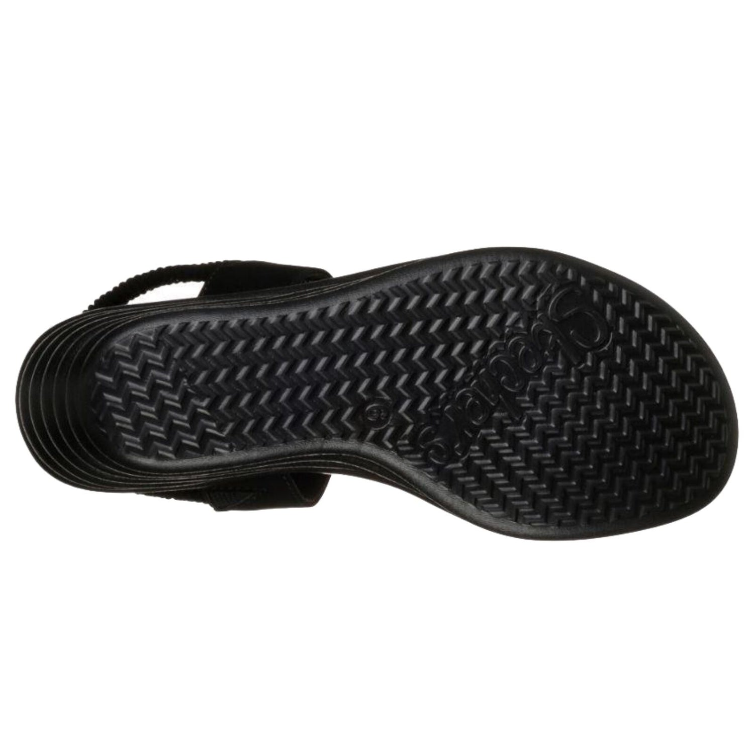 Skechers Women's Rumbler Wave Heels Summer Glam Game Shoes - Black/Black