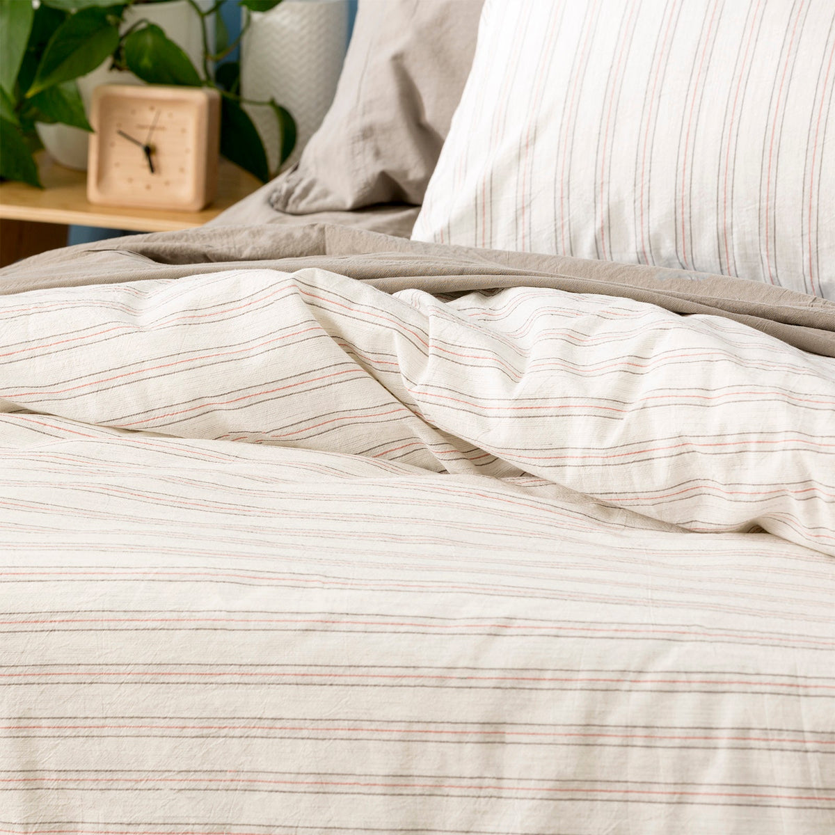 Renee Taylor Leo Yarn Dyed Washed Cotton Stripe Quilt Cover Set