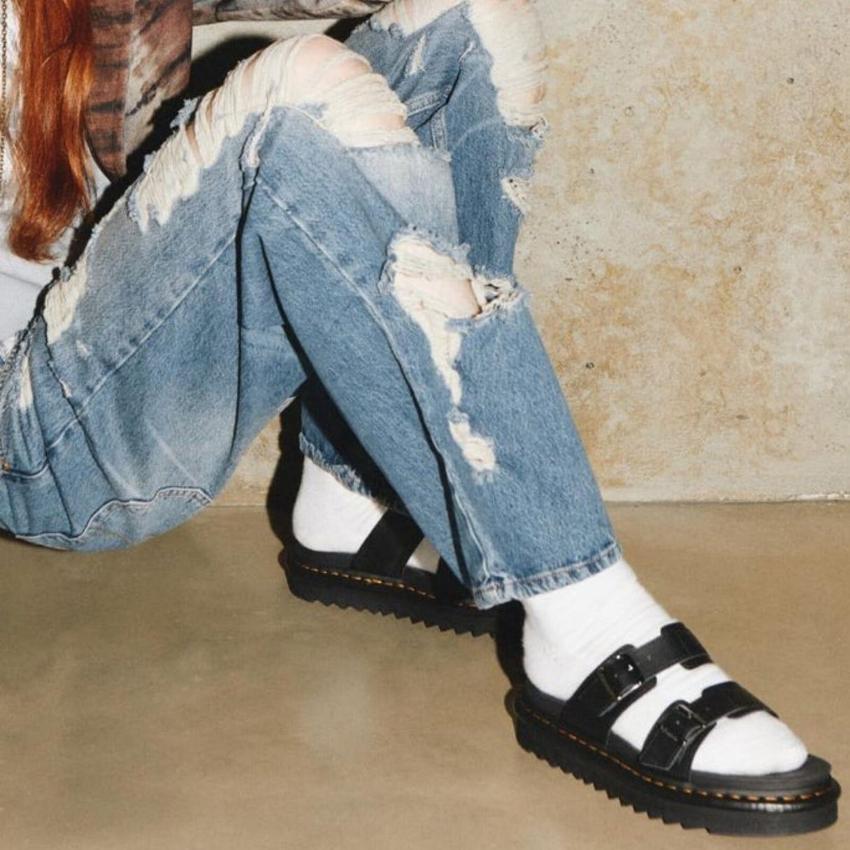 Dr. Martens Myles Sandals Athena Leather Slide Lightweight EVA Sole in Black