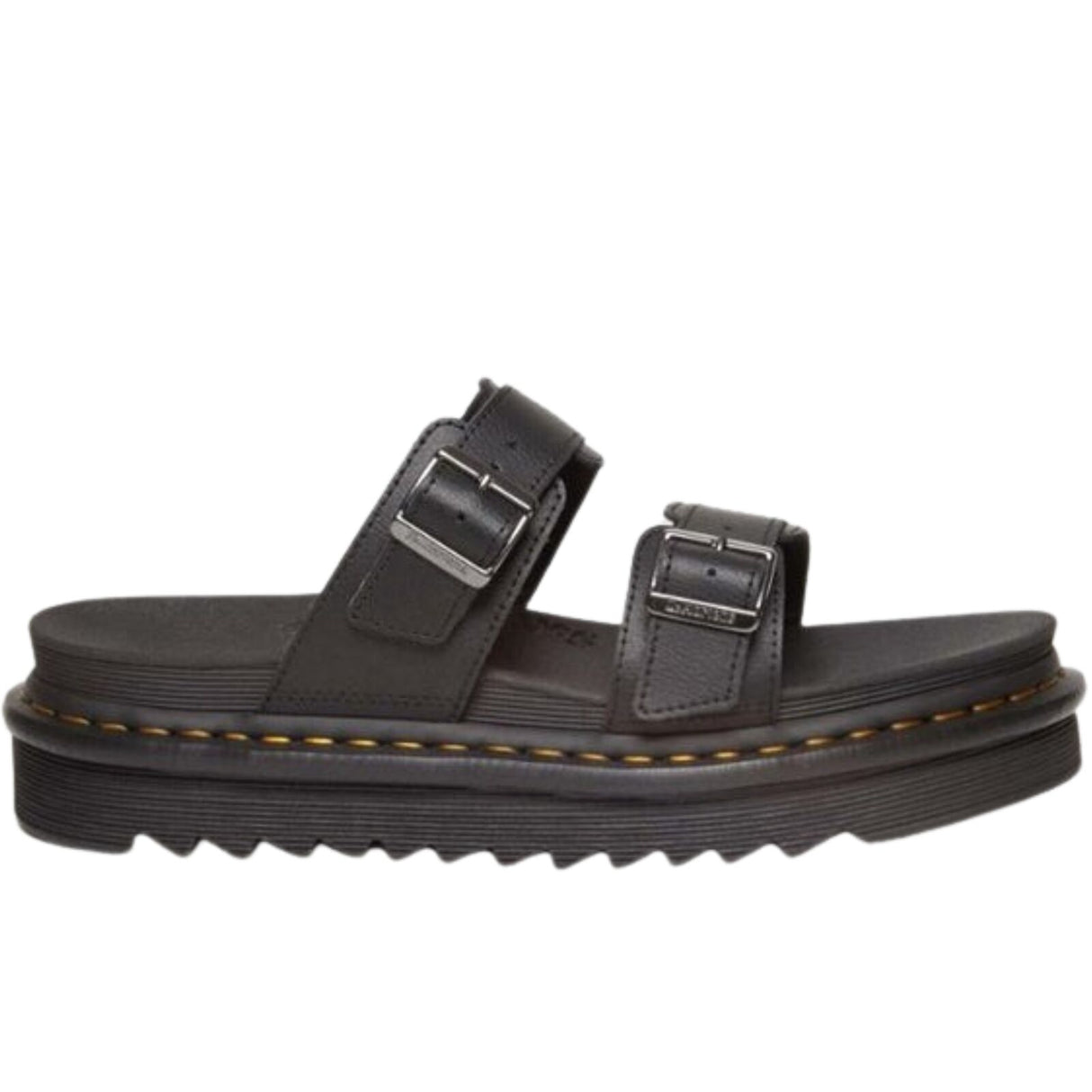 Dr. Martens Myles Sandals Athena Leather Slide Lightweight EVA Sole in Black