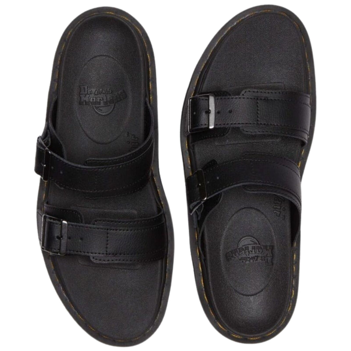 Dr. Martens Myles Sandals Athena Leather Slide Lightweight EVA Sole in Black