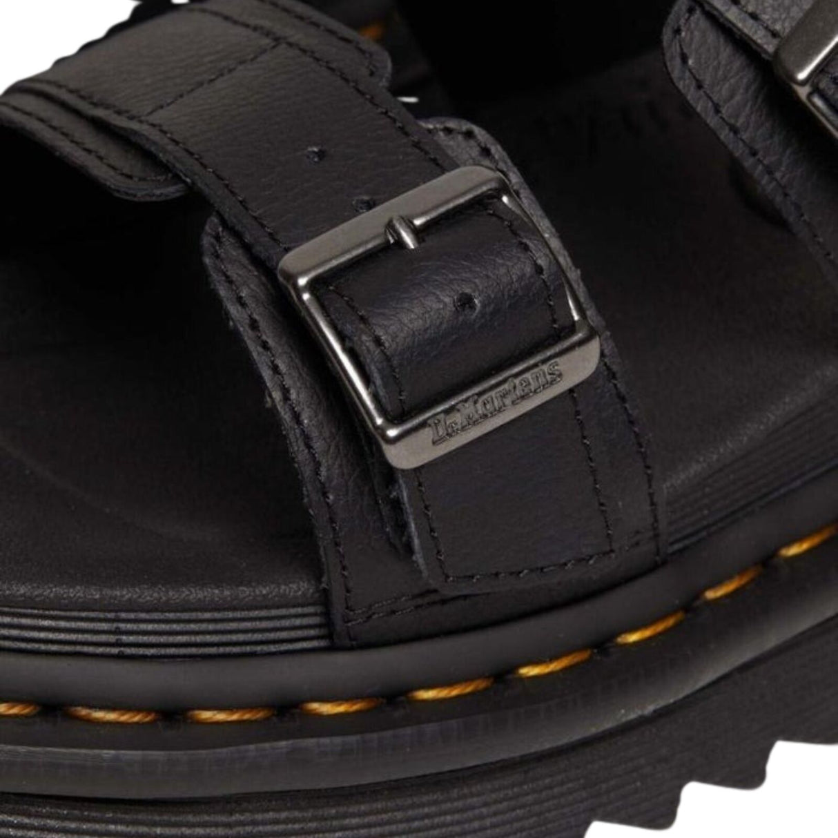 Dr. Martens Myles Sandals Athena Leather Slide Lightweight EVA Sole in Black