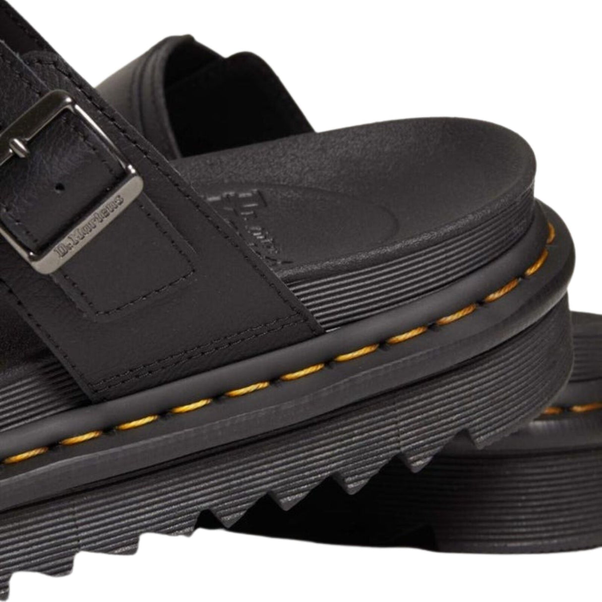 Dr. Martens Myles Sandals Athena Leather Slide Lightweight EVA Sole in Black