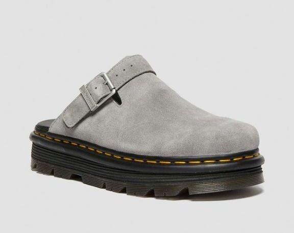 Dr. Martens ZebZag Suede Mule Sandals (Slip On Shoes) - Grey