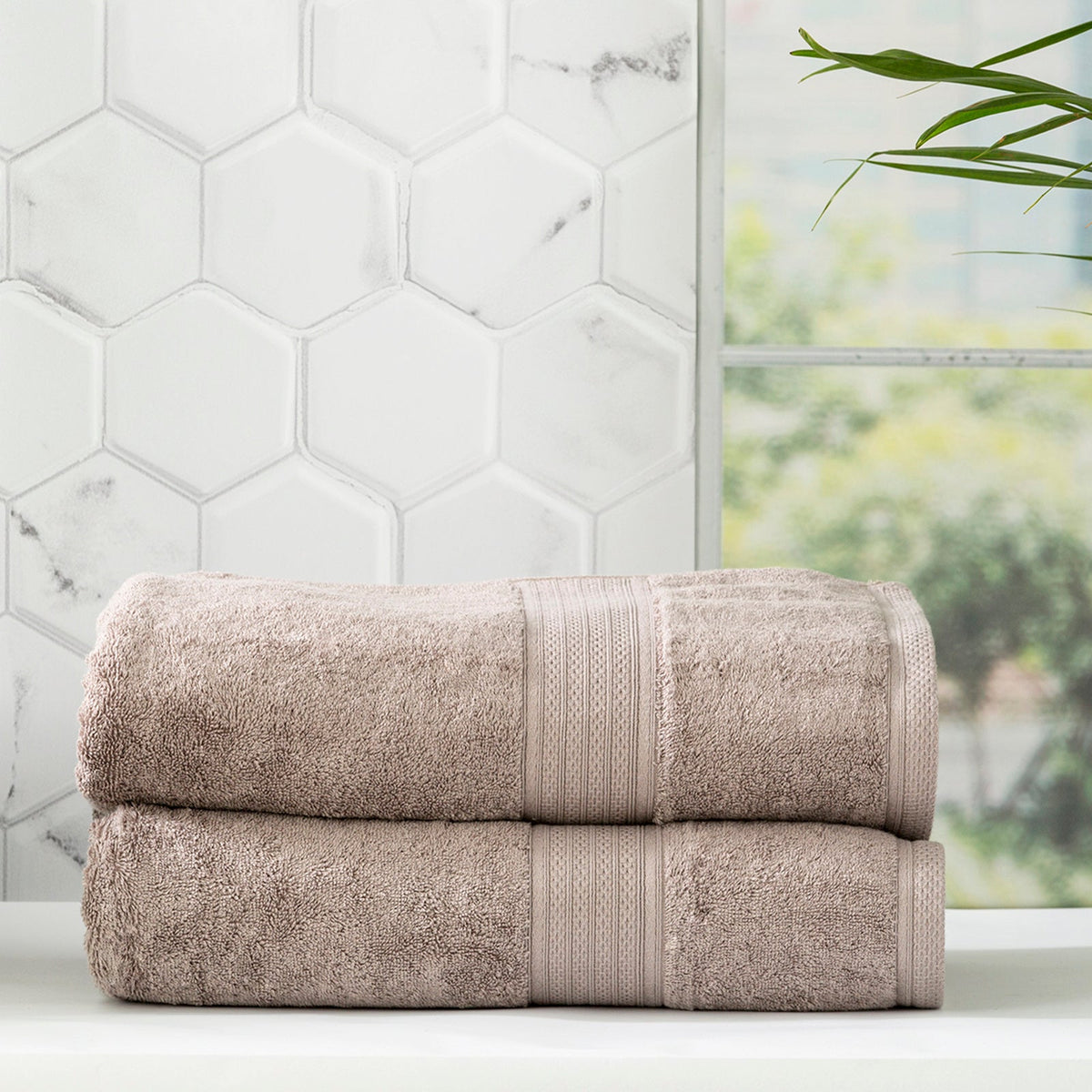 Renee Taylor Stella 650 GSM Bamboo Cotton Bath Towel Set - Pewter (2 to 14 Piece Packs)