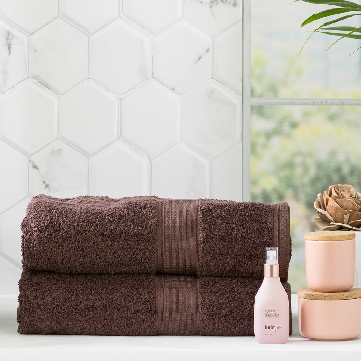 Renee Taylor Stella 650 GSM Bamboo Cotton Bath Towel Set - Cocoa (2 to 14 Piece Packs)