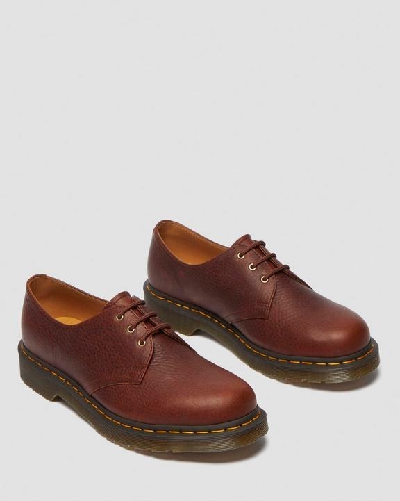 Dr. Martens 1461 Ambassador Leather Oxford 3 Eye Lace Shoes in Cashew Brown
