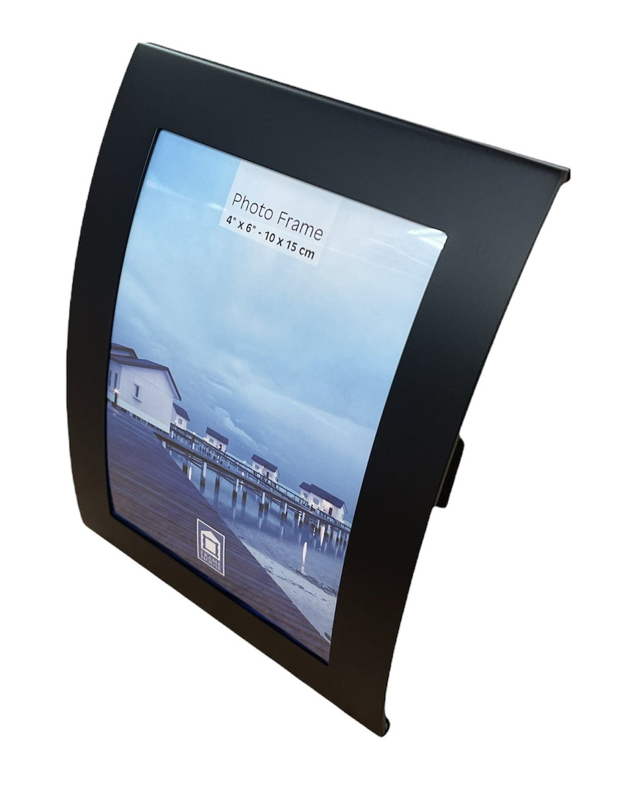 Curve Picture Photo Frame Curved Aluminium Portrait 10cm x 15cm (4"x6") - Black