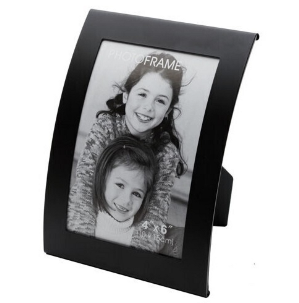 Curve Picture Photo Frame Curved Aluminium Portrait 10cm x 15cm (4"x6") - Black