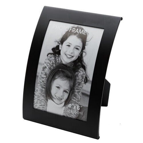 Curve Picture Photo Frame Curved Aluminium Portrait 10cm x 15cm (4"x6") - Black