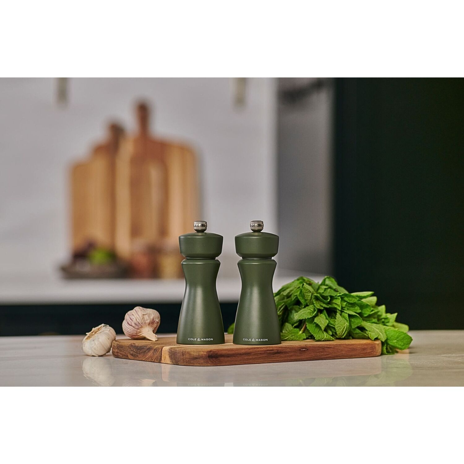 Cole & Mason Kenton Salt & Pepper Mill 15cm Rubberwood Ceramic Grinder -Rosemary