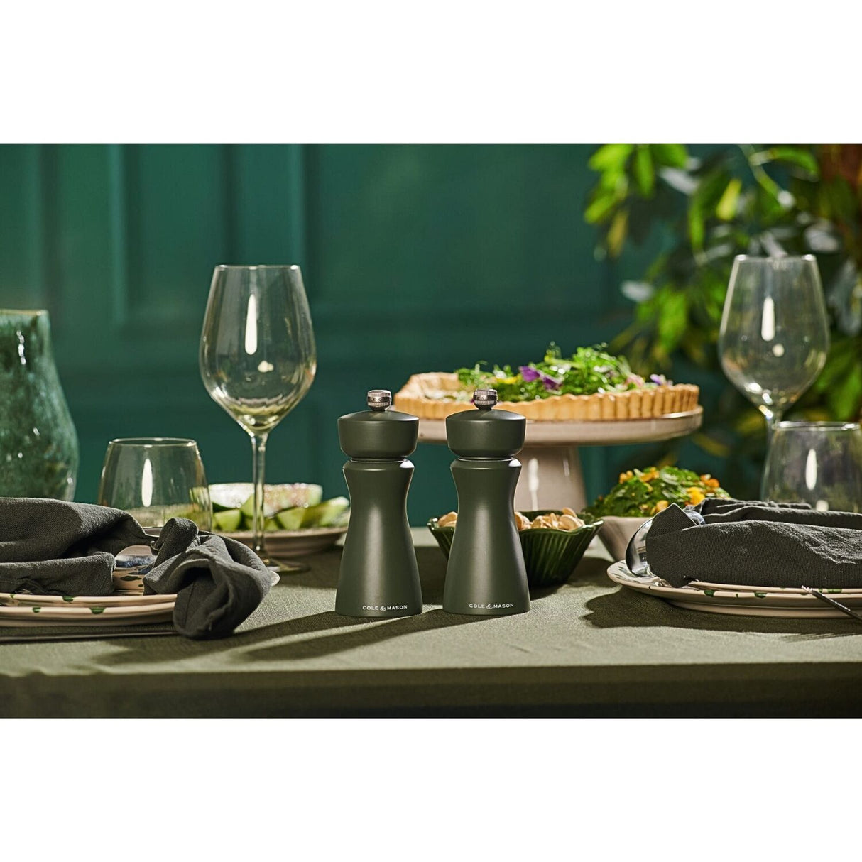 Cole & Mason Kenton Salt & Pepper Mill 15cm Rubberwood Ceramic Grinder -Rosemary