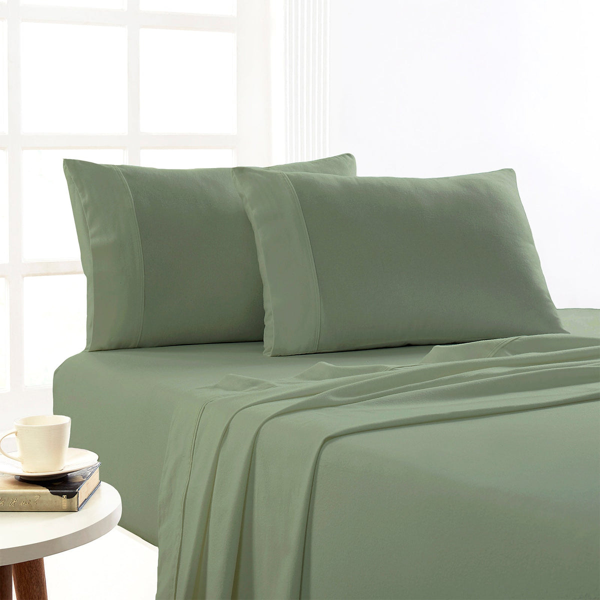 Park Avenue 175 GSM Egyptian Cotton Flannelette Bed Sheet Set - Juniper