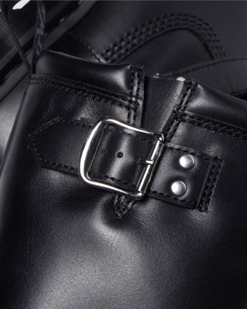 Dr. Martens Anistone Hi Rigger Leather Boots Shoes in Black Wanama