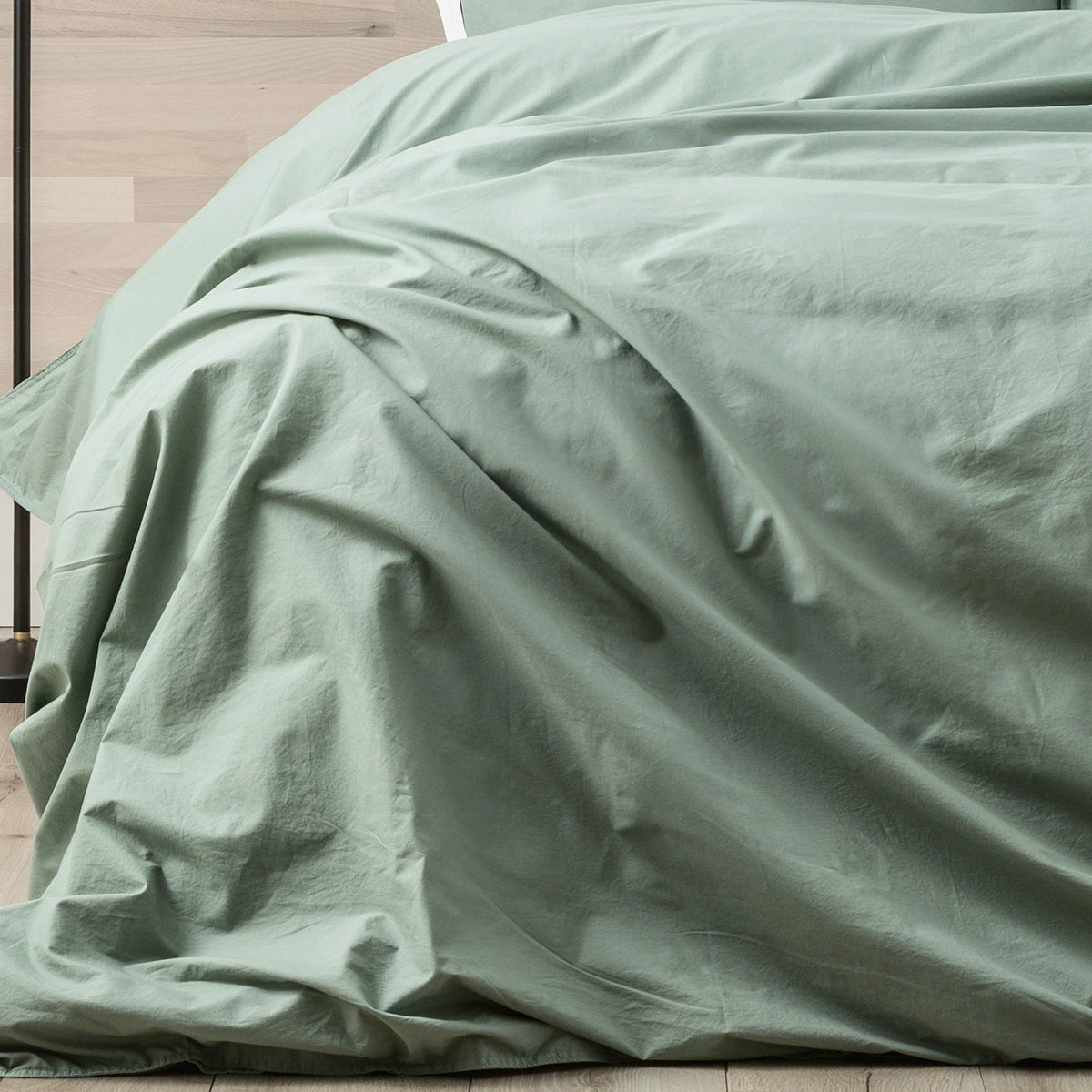 Renee Taylor Helena 300TC Stonewashed Cotton Percale Quilt Cover Set - Cactus (Vintage Wash)