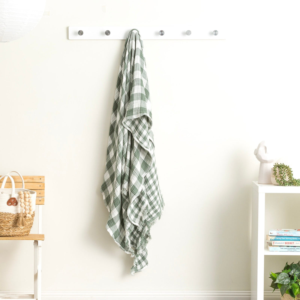 Renee Taylor Atlantic Reversible Vintage Washed Cotton Decorative Throw Blanket - Emerald (130 x 200cm)
