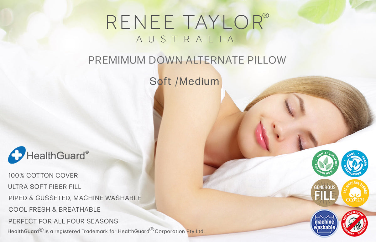 Renee Taylor Australian Made Down Alternative Standard Pillow (48 x 73cm)
