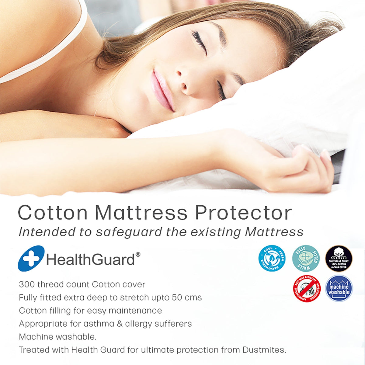 Renee Taylor Ultimate All Cotton Mattress Protector (300TC Quilted)