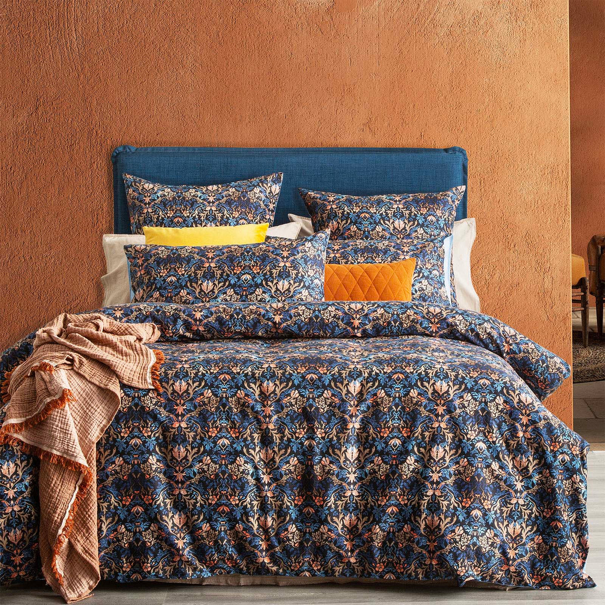 Renee Taylor Blackthorn 300TC Cotton Reversible Quilt Cover Set (OEKO-TEX Certified)