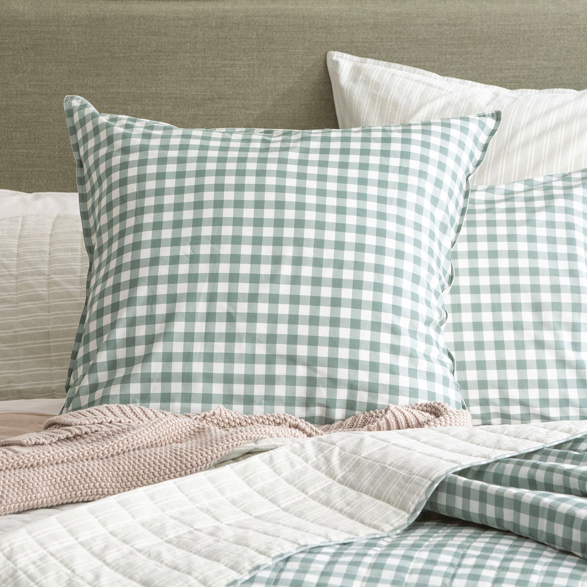 Renee Taylor Alison Yarn Dyed Cotton Reversible Quilted Coverlet Set - Forest (OEKO-TEX Certified Bedspread)