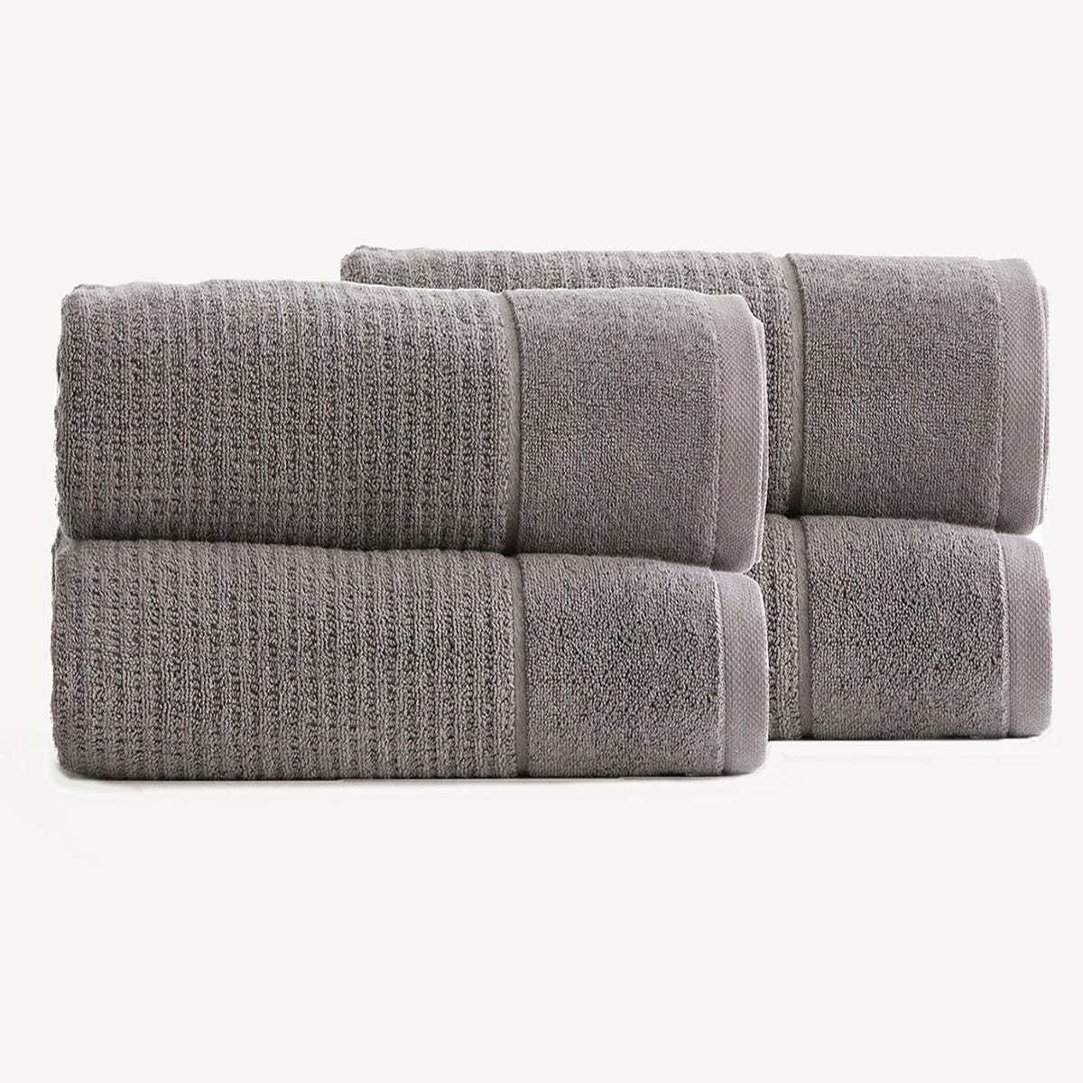 Renee Taylor Cambridge 650 GSM Waffle Cotton Bath Towel Set - Fossil (2 to 14 Piece Packs)