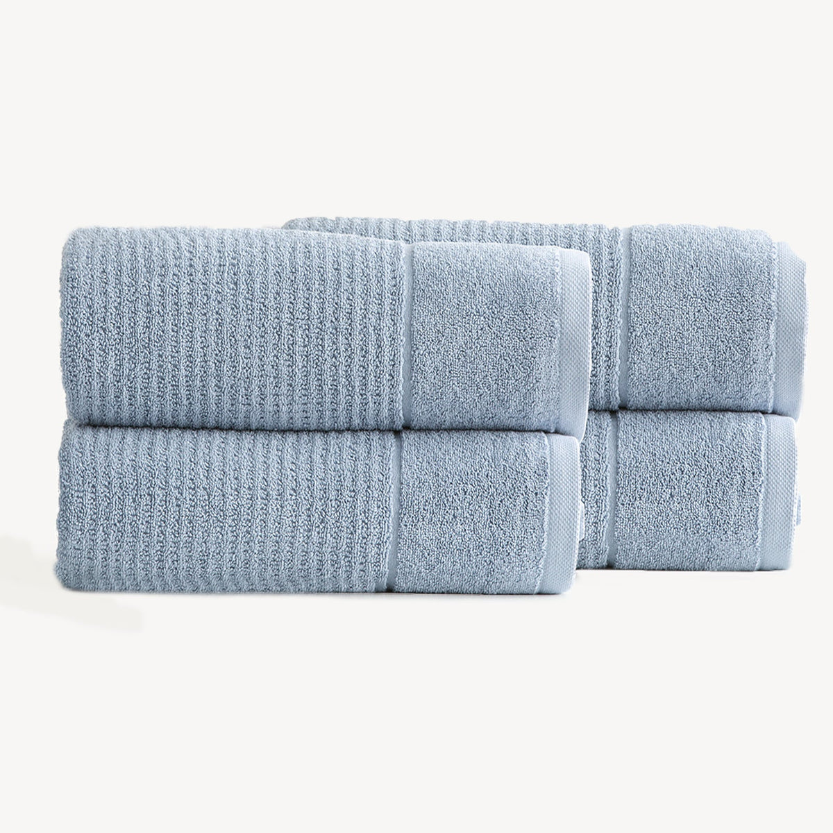 Renee Taylor Cambridge 650 GSM Waffle Cotton Bath Towel Set - Blue Mirage (2 to 14 Piece Packs)
