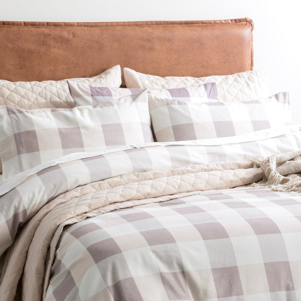 Park Avenue 175 GSM Egyptian Cotton Flannelette Quilt Cover Set - Buffalo Check