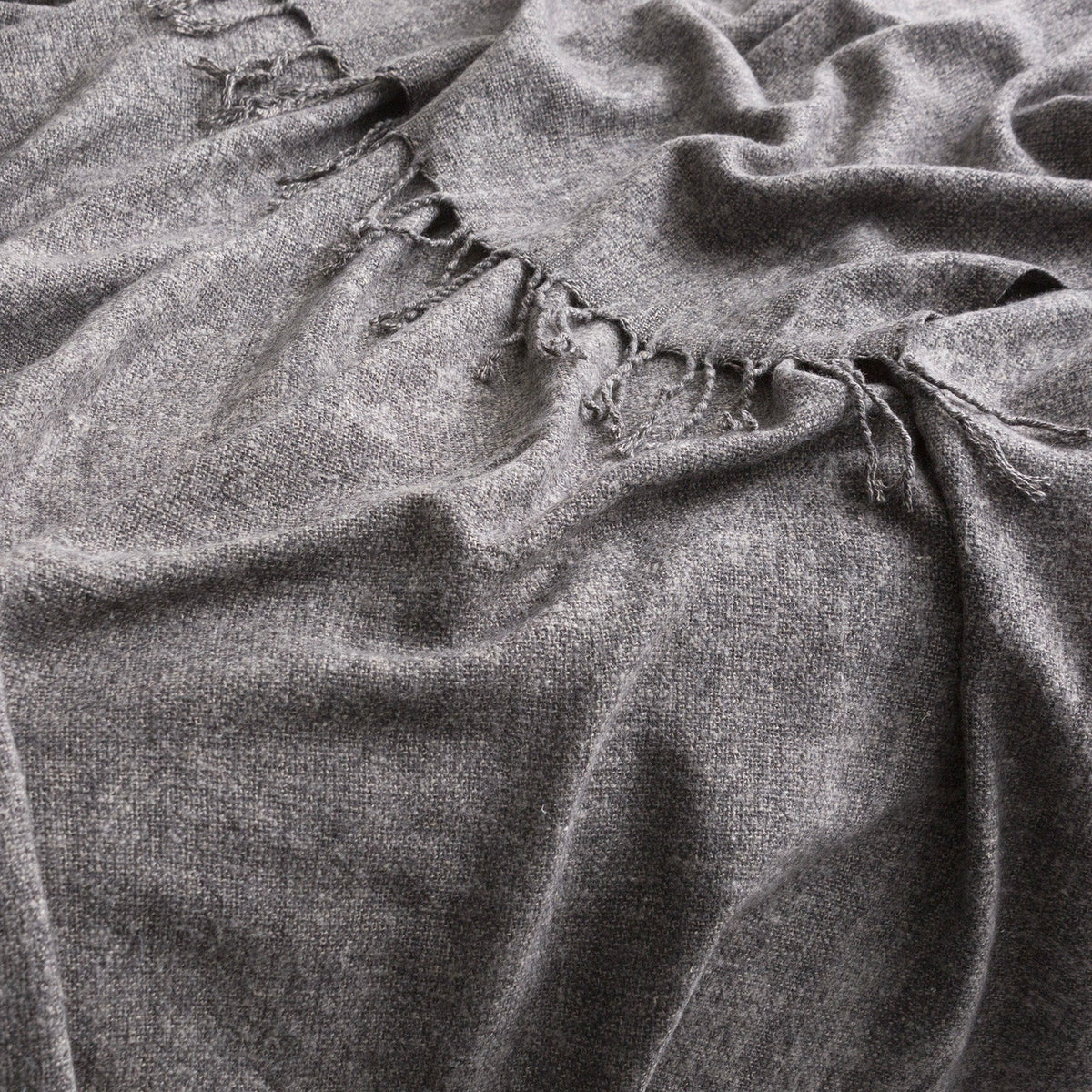 Cloud Linen Lygon Wool Acrylic Throw Blanket - Grey (127 x 152cm)