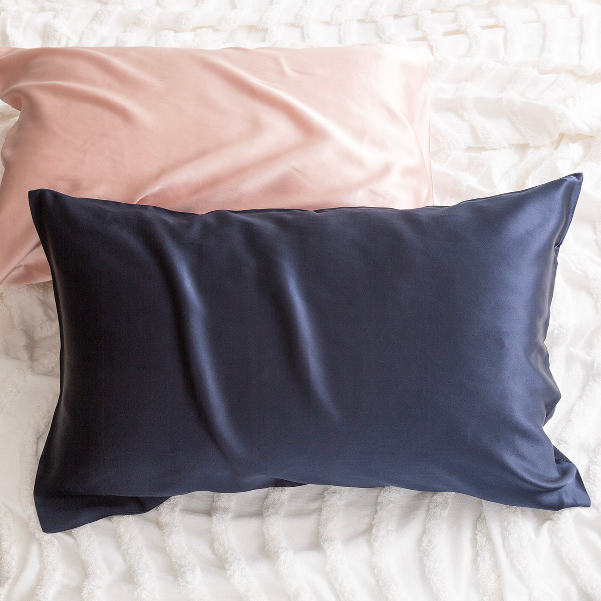Renee Taylor 100% Mulberry Silk Pillowcase - Navy (Standard 50 x 75cm)