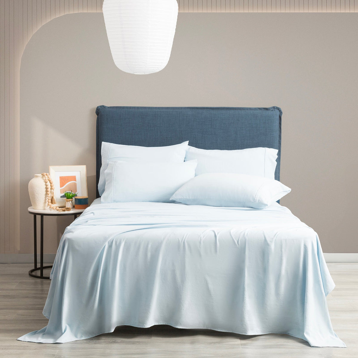 Ddecor Home Ultra Plush Vintage Washed Microfibre Bed Sheet Set - Blue (OEKO-TEX Certified)