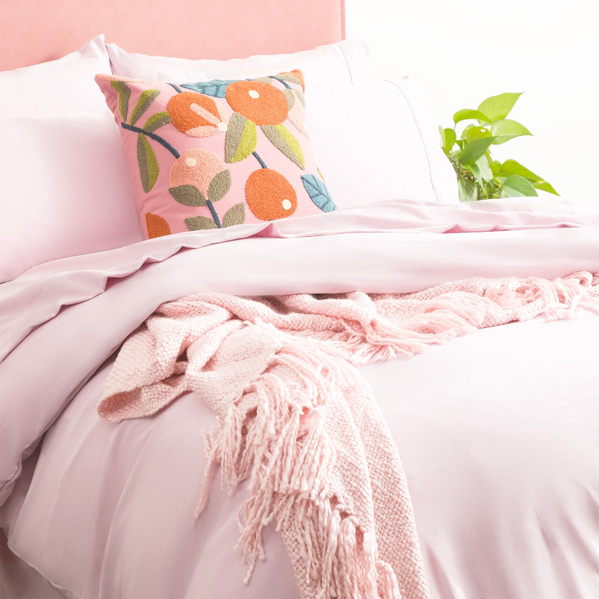Ddecor Home Ultra Plush Vintage Washed Microfibre Quilt Cover Set - Lilac (OEKO-TEX Certified)