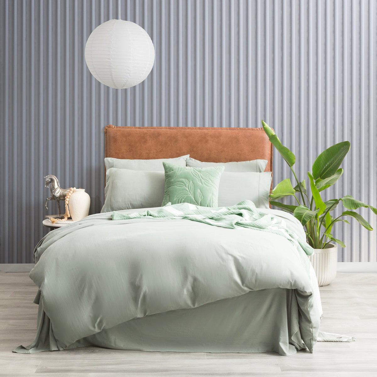 Ddecor Home Ultra Plush Vintage Washed Microfibre Quilt Cover Set - Sage (OEKO-TEX Certified)