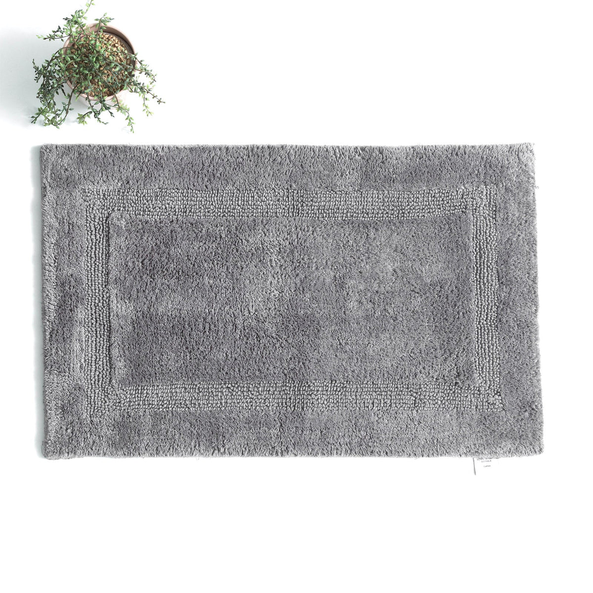 Renee Taylor Soho 3000 GSM Reversible Cotton Bath Mat - Nickel (50 x 80cm)